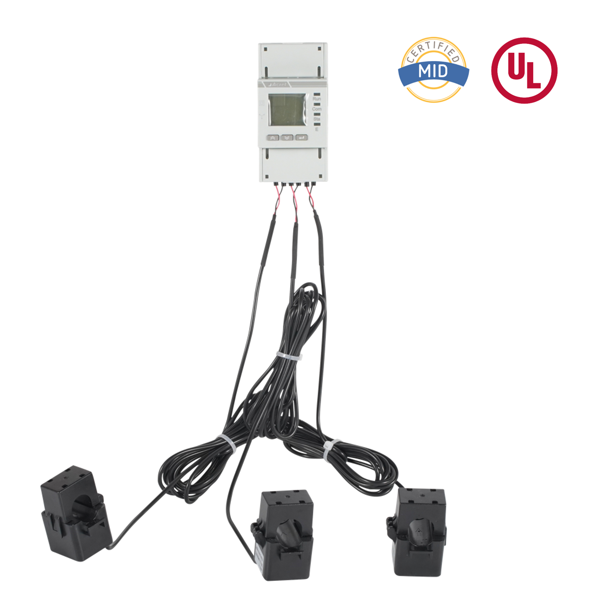 Medidor de energia trifásico AC certificado pela UL com CTs de núcleo dividido