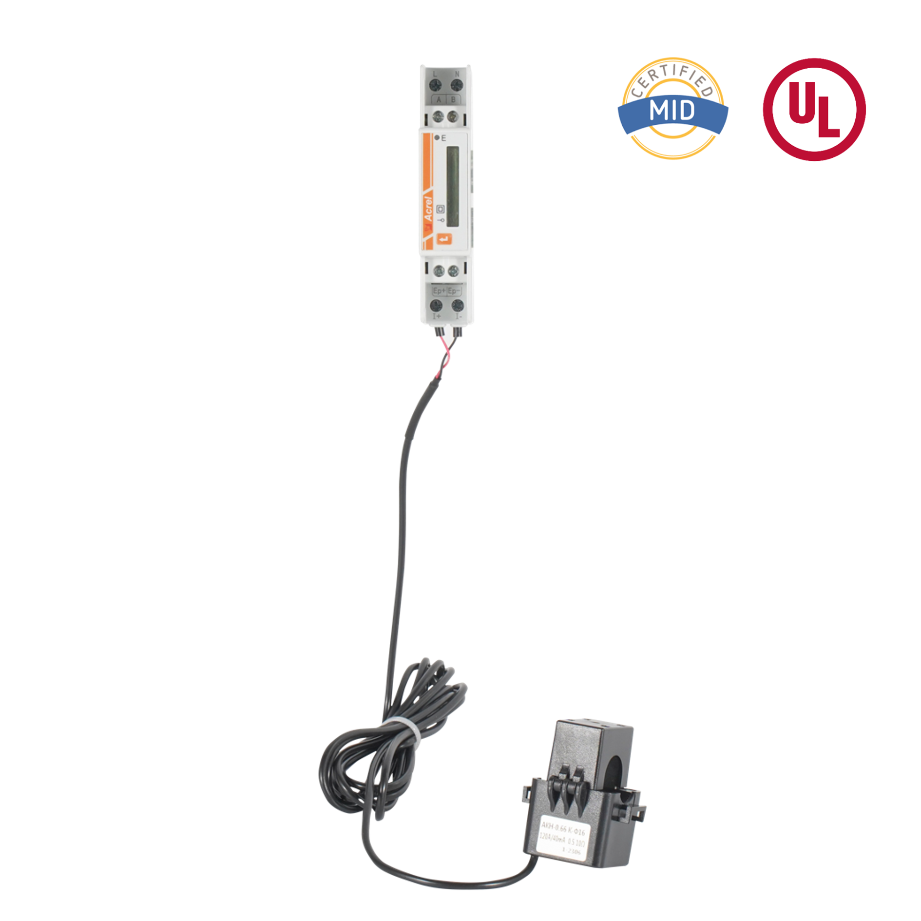 Medidor de energia monofásico AC certificado pela UL com CT de núcleo dividido